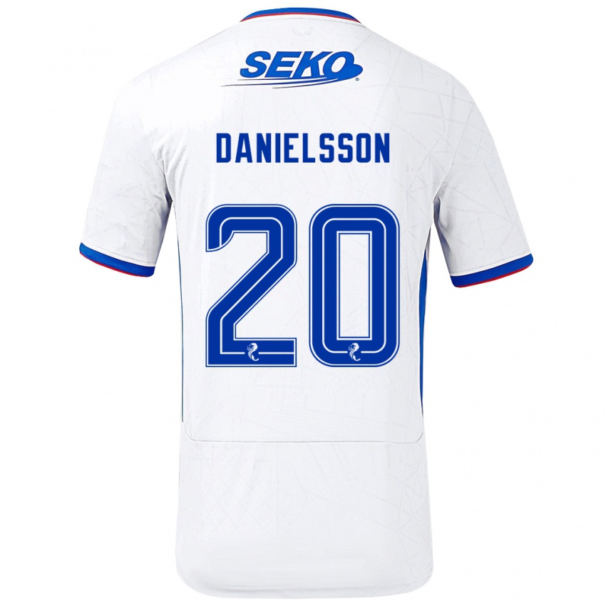 Dames Jenny Julia Danielsson #20 Wit Blauw Uitshirt Uittenue 2024/25 T-Shirt