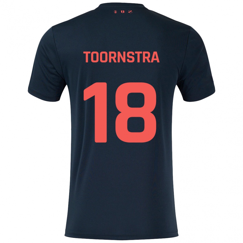 Dames Jens Toornstra #18 Zwart Rood Uitshirt Uittenue 2024/25 T-Shirt