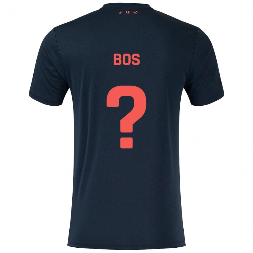 Dames Torben Bos #0 Zwart Rood Uitshirt Uittenue 2024/25 T-Shirt