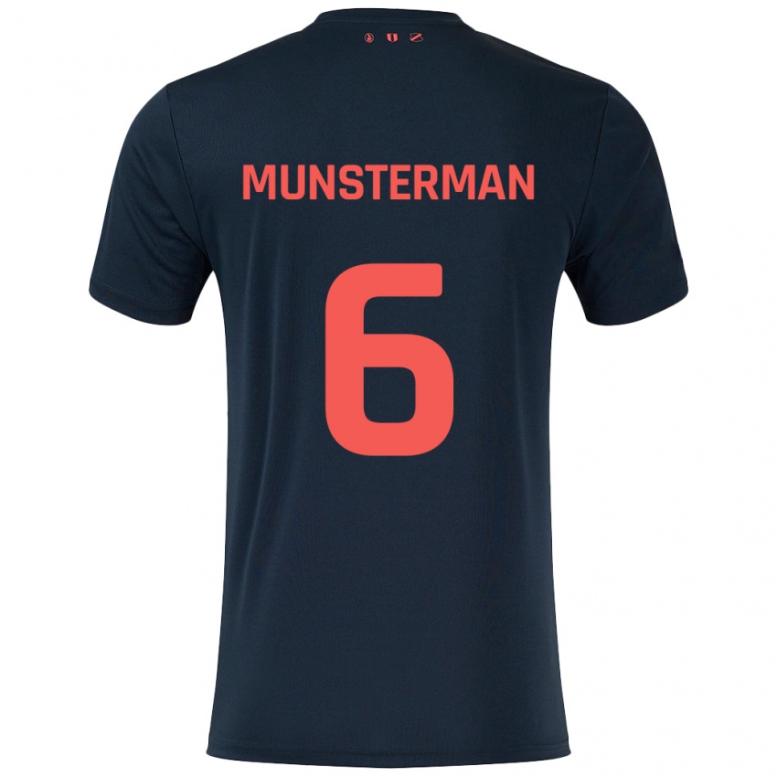 Dames Marthe Munsterman #6 Zwart Rood Uitshirt Uittenue 2024/25 T-Shirt