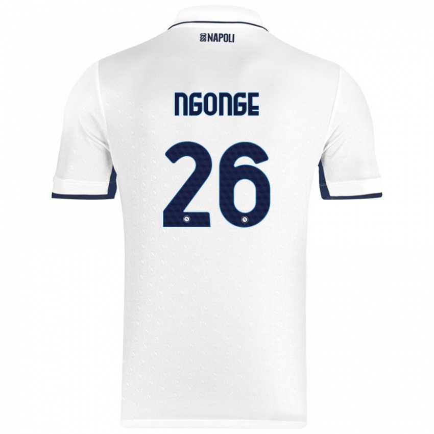 Dames Cyril Ngonge #26 Wit Koningsblauw Uitshirt Uittenue 2024/25 T-Shirt