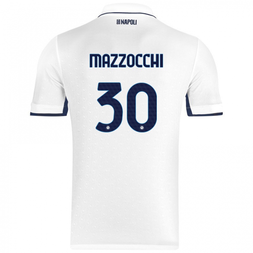 Dames Pasquale Mazzocchi #30 Wit Koningsblauw Uitshirt Uittenue 2024/25 T-Shirt