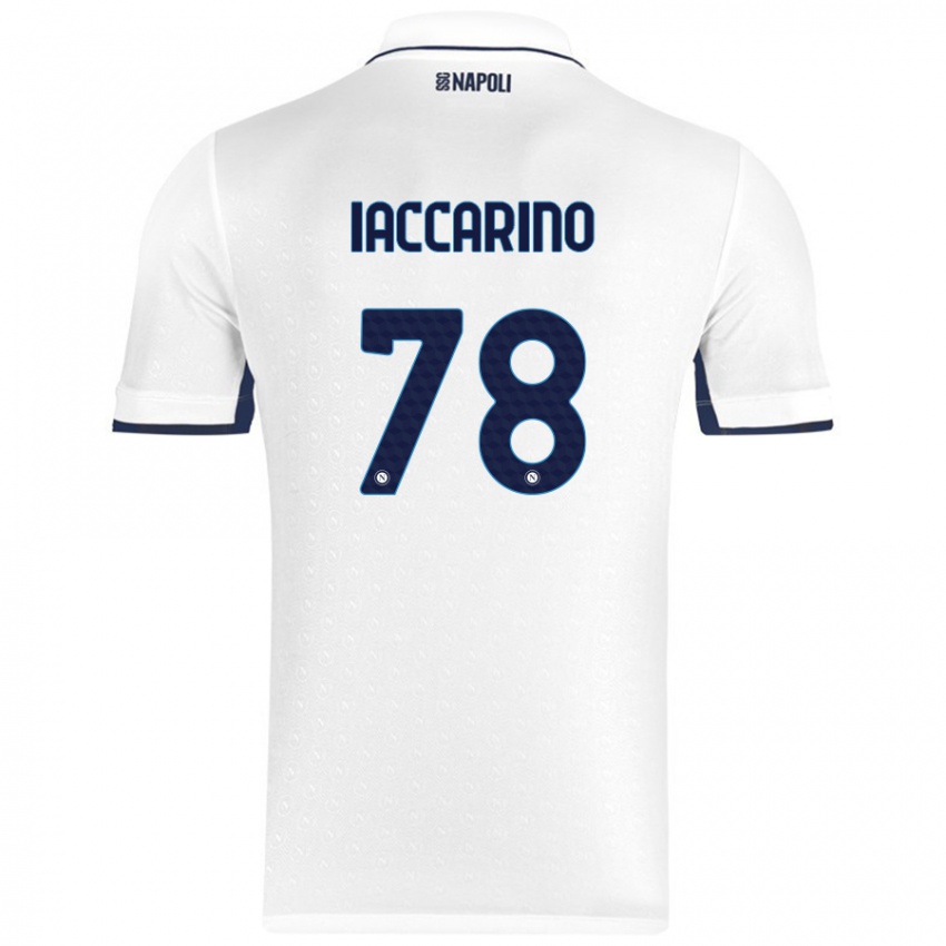 Dames Gennaro Iaccarino #78 Wit Koningsblauw Uitshirt Uittenue 2024/25 T-Shirt