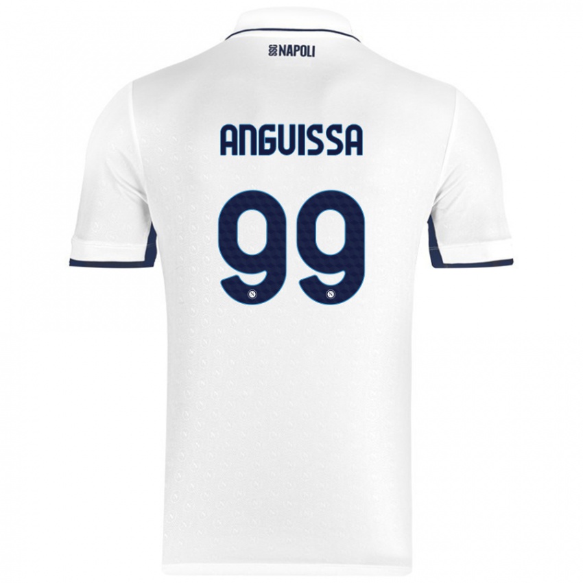 Dames Andre Zambo Anguissa #99 Wit Koningsblauw Uitshirt Uittenue 2024/25 T-Shirt