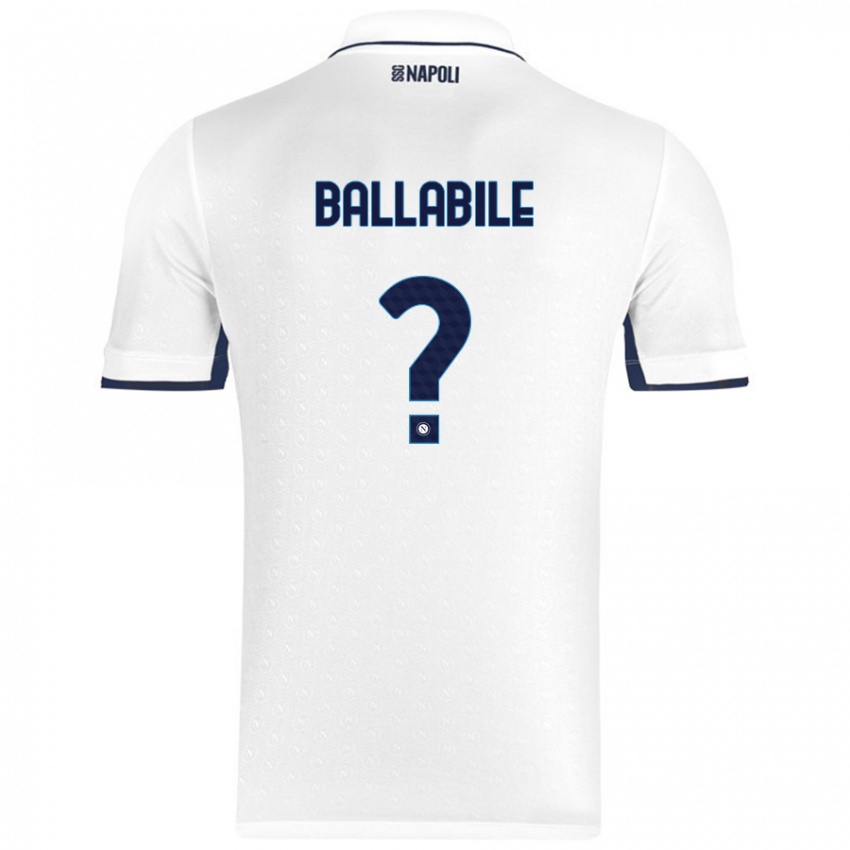 Dames Ernesto Ballabile #0 Wit Koningsblauw Uitshirt Uittenue 2024/25 T-Shirt