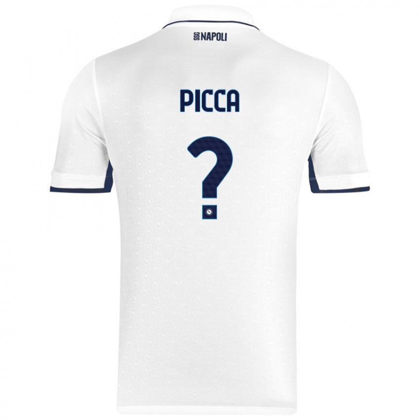 Dames Luigi Picca #0 Wit Koningsblauw Uitshirt Uittenue 2024/25 T-Shirt