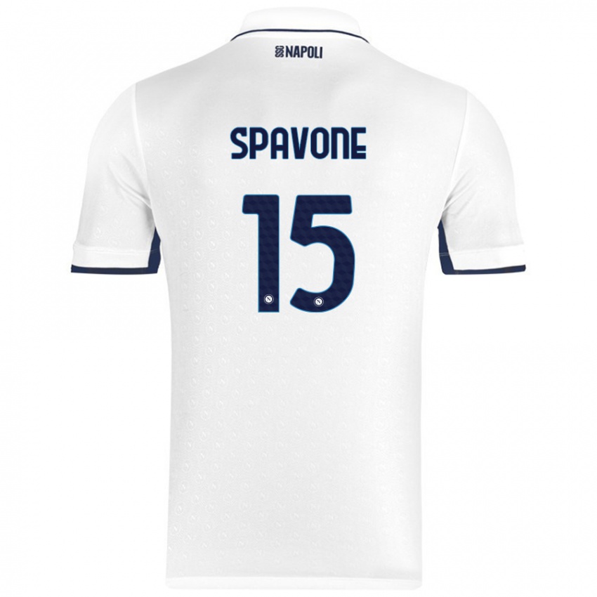 Dames Alessandro Spavone #15 Wit Koningsblauw Uitshirt Uittenue 2024/25 T-Shirt