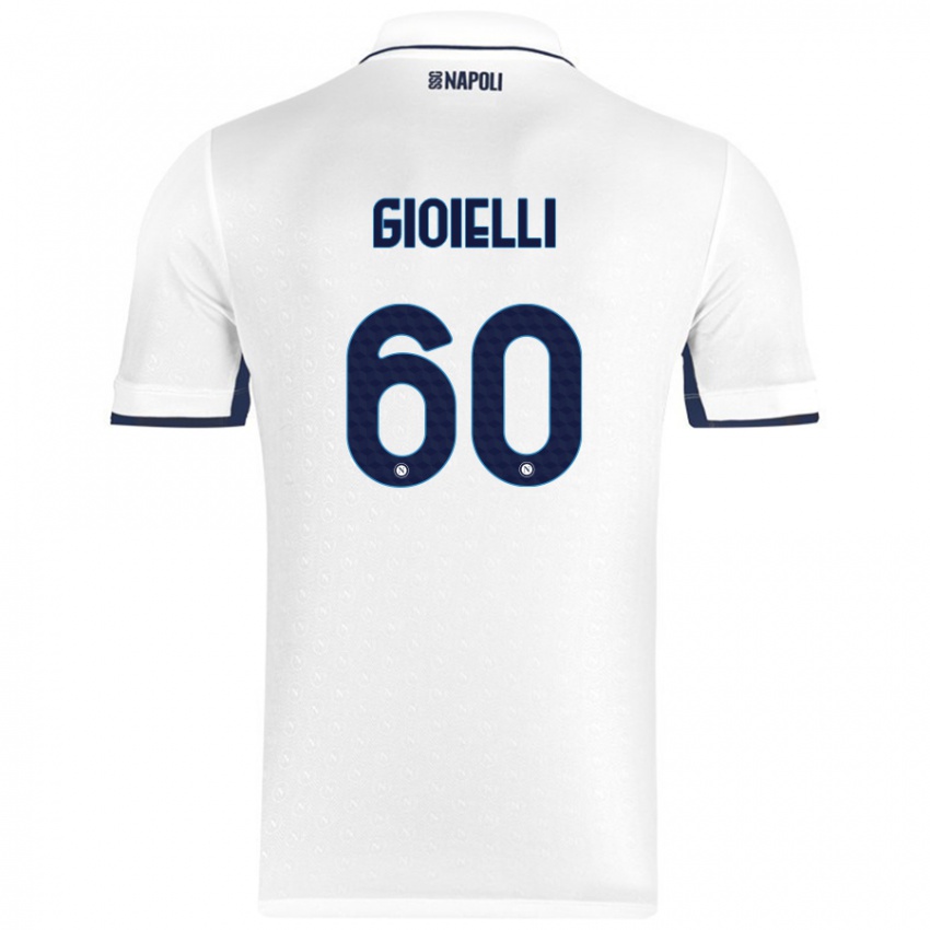 Dames Francesco Gioielli #60 Wit Koningsblauw Uitshirt Uittenue 2024/25 T-Shirt