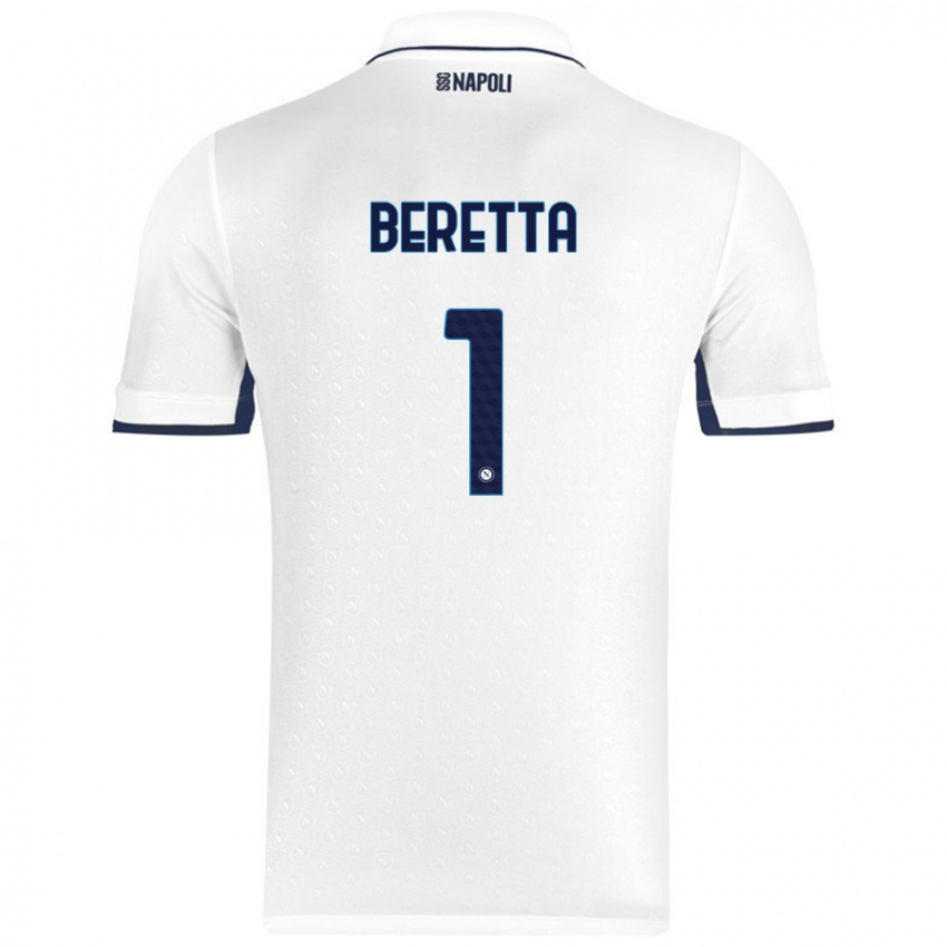 Dames Beatrice Beretta #1 Wit Koningsblauw Uitshirt Uittenue 2024/25 T-Shirt