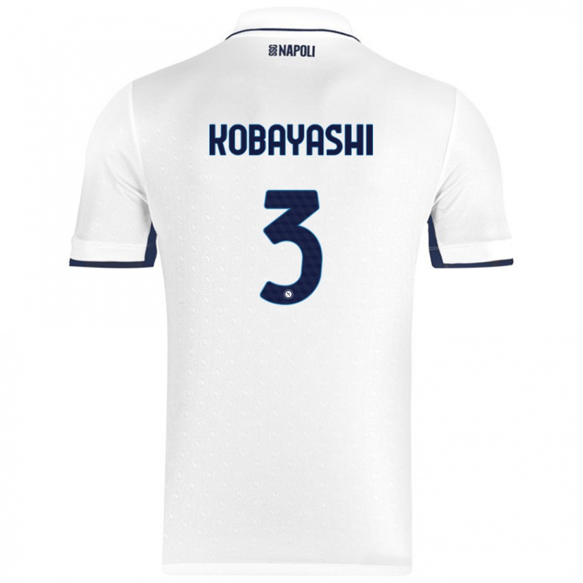 Dames Miharu Kobayashi #3 Wit Koningsblauw Uitshirt Uittenue 2024/25 T-Shirt