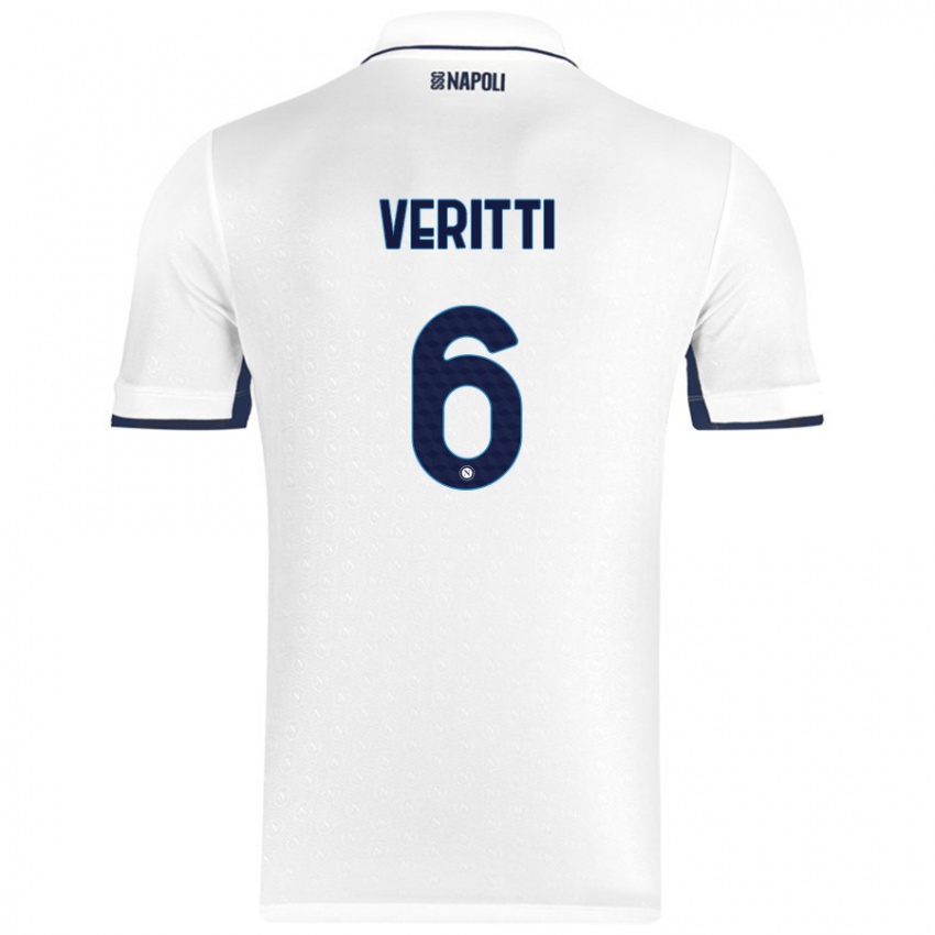 Dames Federica Veritti #6 Wit Koningsblauw Uitshirt Uittenue 2024/25 T-Shirt