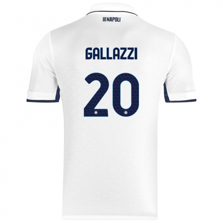 Dames Valentina Gallazzi #20 Wit Koningsblauw Uitshirt Uittenue 2024/25 T-Shirt