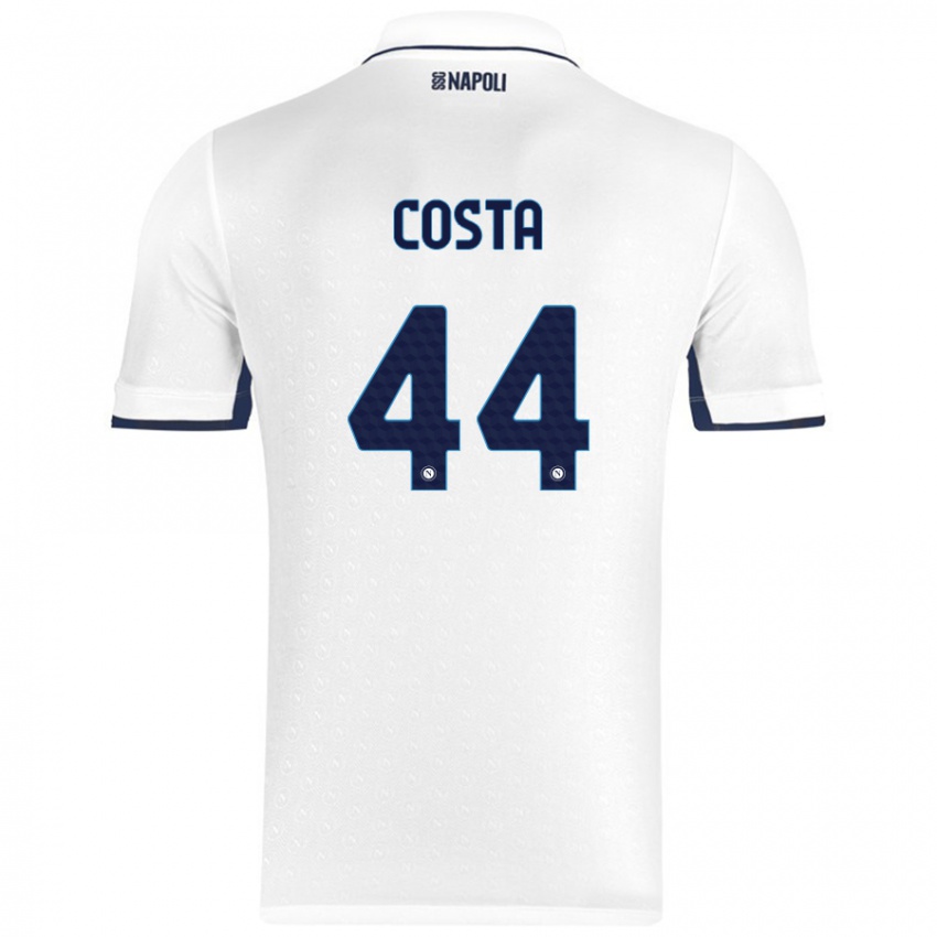 Dames Filippo Costa #44 Wit Koningsblauw Uitshirt Uittenue 2024/25 T-Shirt