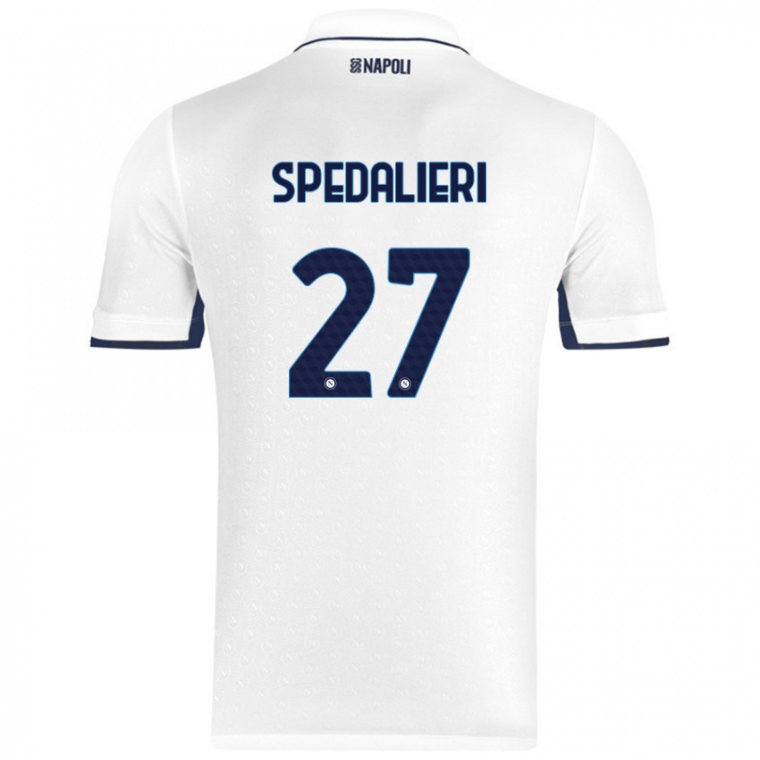 Dames Johnatan Andrea Spedalieri #27 Wit Koningsblauw Uitshirt Uittenue 2024/25 T-Shirt