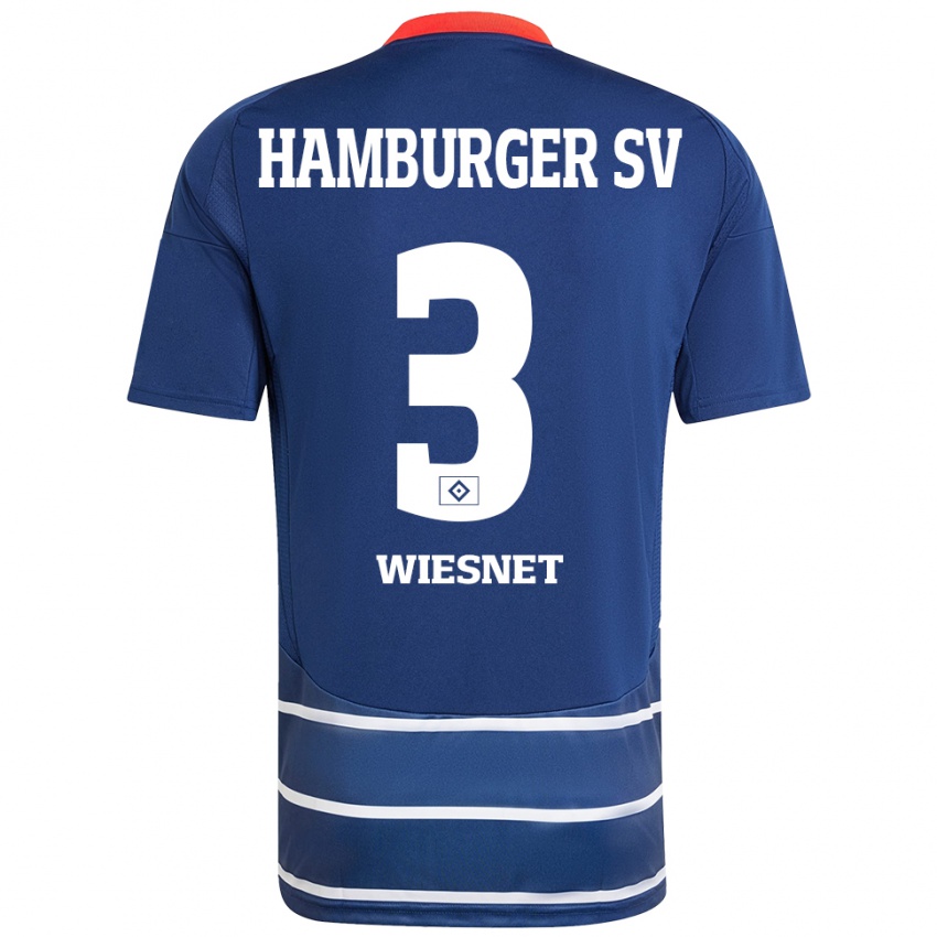 Dames Melvin Wiesnet #3 Donkerblauw Uitshirt Uittenue 2024/25 T-Shirt