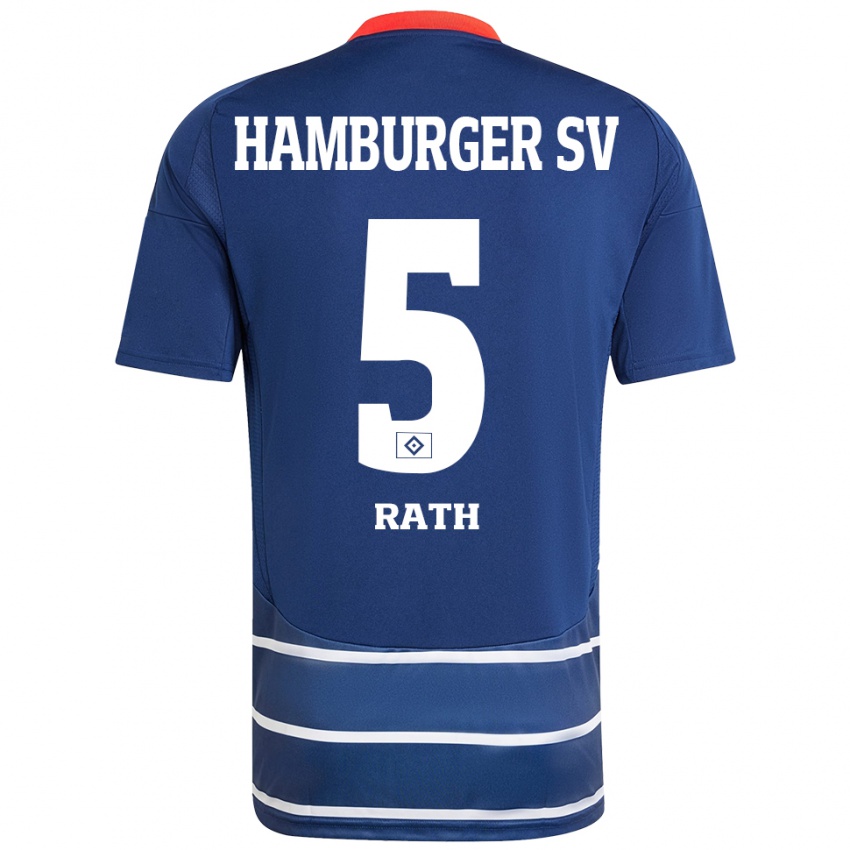 Dames Davis Rath #5 Donkerblauw Uitshirt Uittenue 2024/25 T-Shirt