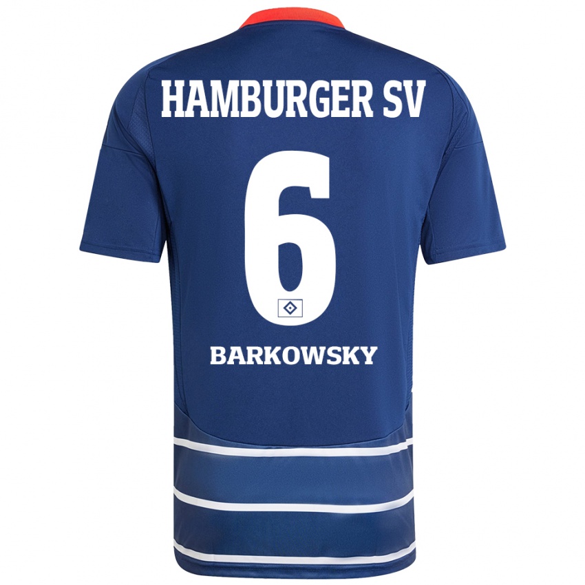 Dames Finn Barkowsky #6 Donkerblauw Uitshirt Uittenue 2024/25 T-Shirt