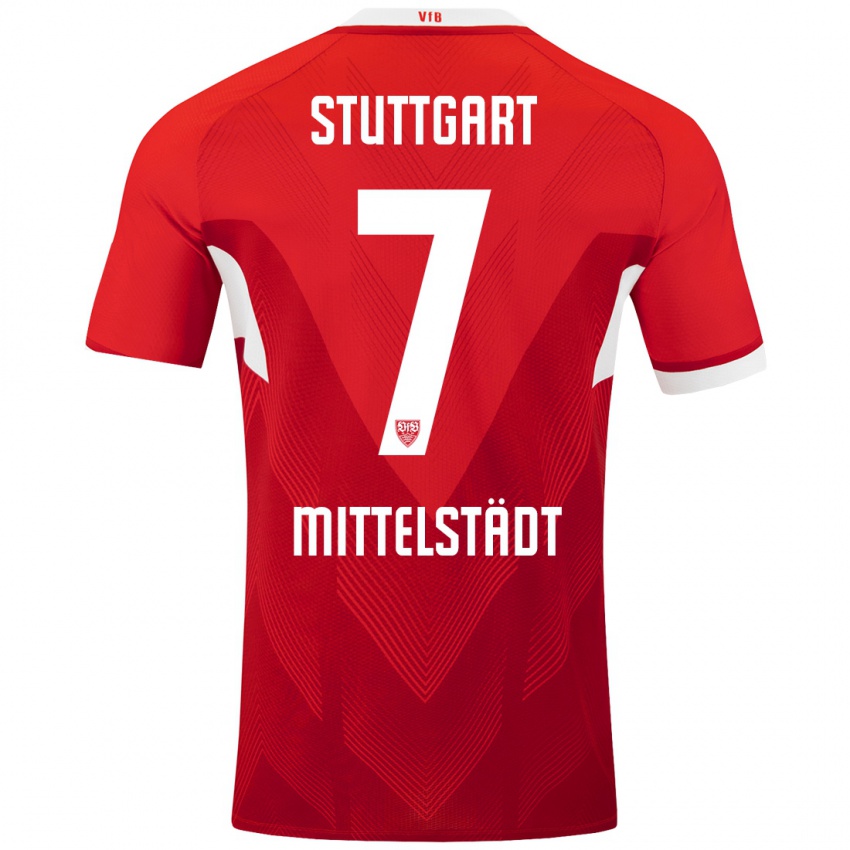 Dames Maximilian Mittelstädt #7 Rood Wit Uitshirt Uittenue 2024/25 T-Shirt