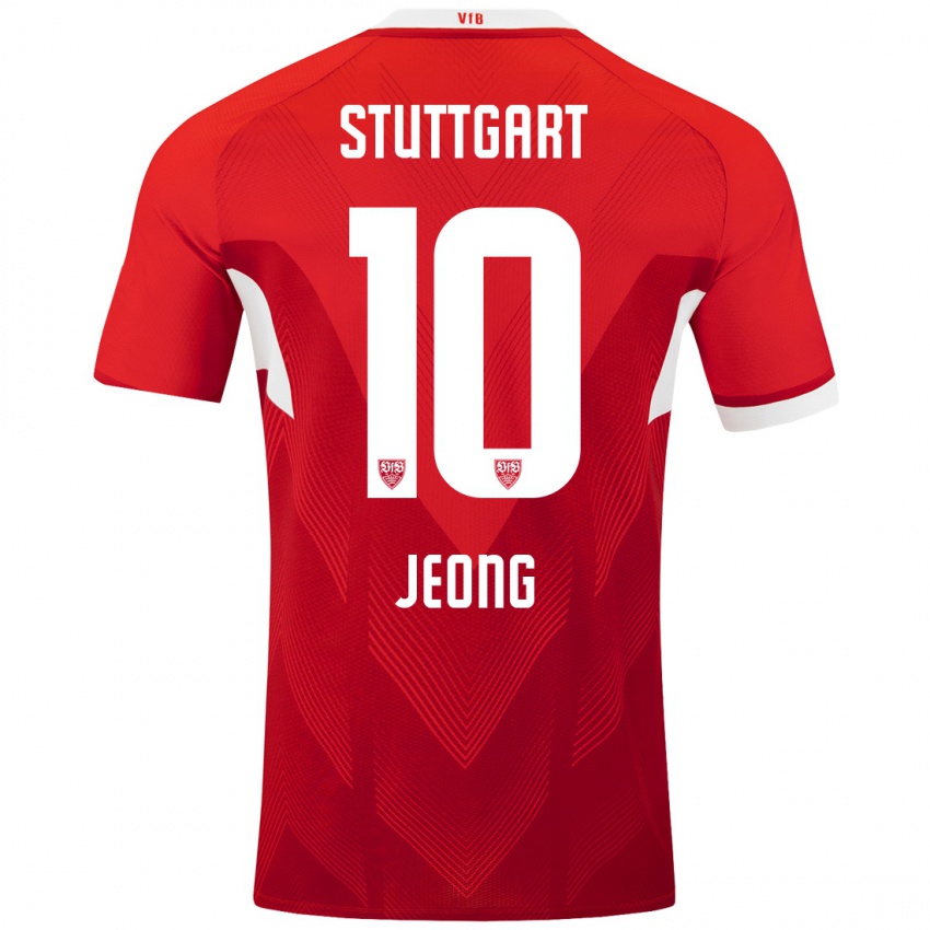 Dames Woo-Yeong Jeong #10 Rood Wit Uitshirt Uittenue 2024/25 T-Shirt