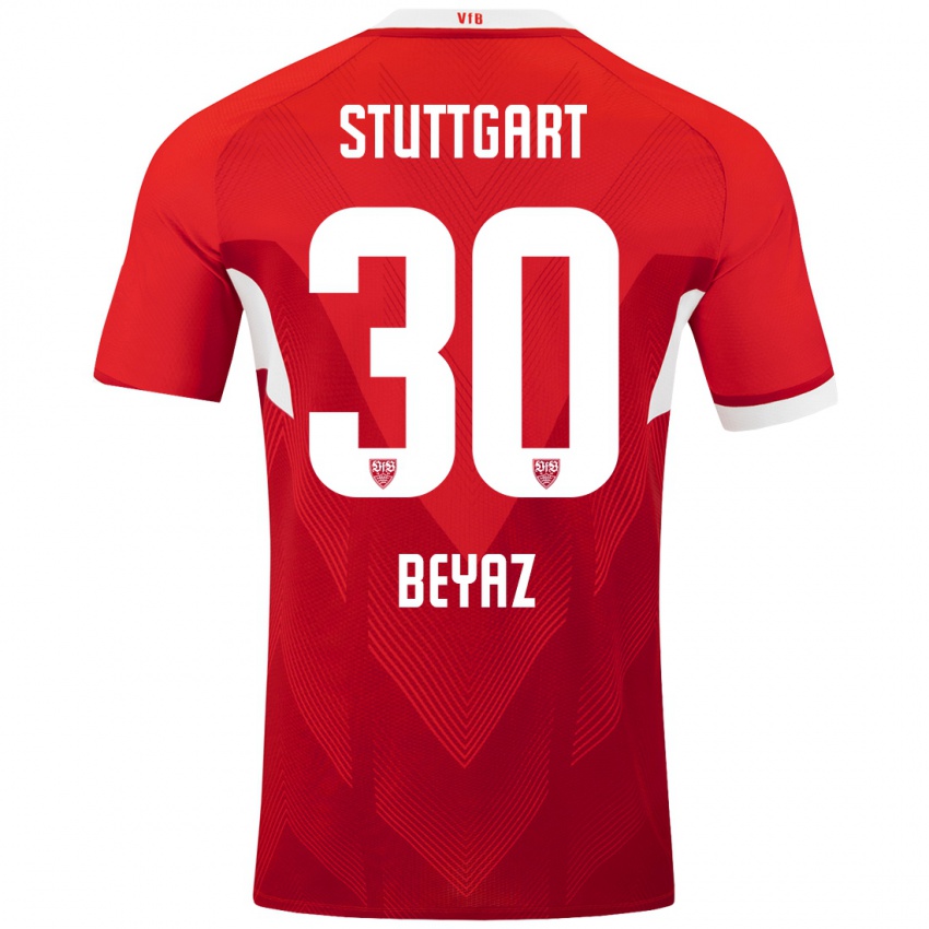 Dames Ömer Beyaz #30 Rood Wit Uitshirt Uittenue 2024/25 T-Shirt