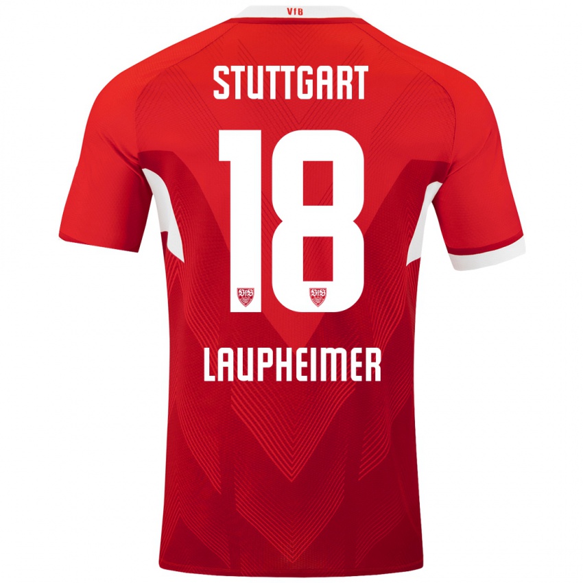 Dames Lukas Laupheimer #18 Rood Wit Uitshirt Uittenue 2024/25 T-Shirt