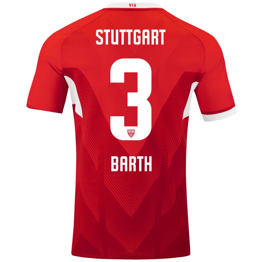 Dames Lara Barth #3 Rood Wit Uitshirt Uittenue 2024/25 T-Shirt