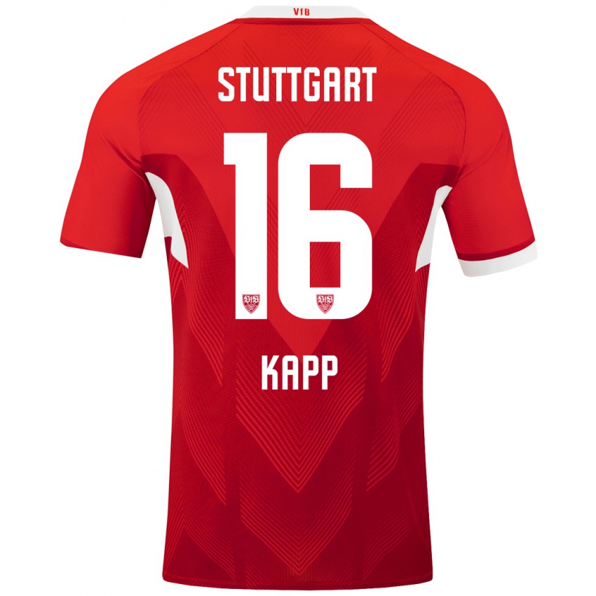 Dames Patrick Kapp #16 Rood Wit Uitshirt Uittenue 2024/25 T-Shirt