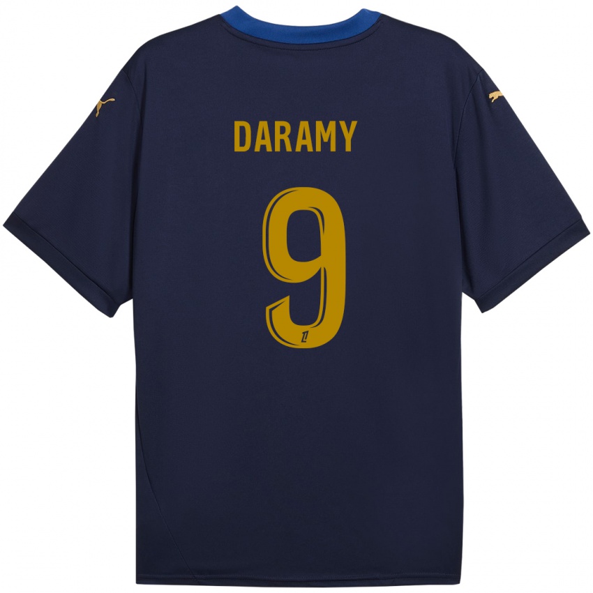 Dames Mohamed Daramy #9 Marineblauw Goud Uitshirt Uittenue 2024/25 T-Shirt