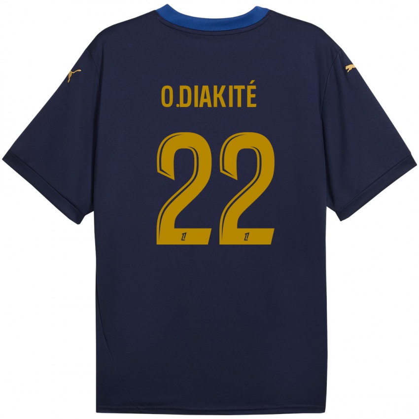 Dames Oumar Diakité #22 Marineblauw Goud Uitshirt Uittenue 2024/25 T-Shirt