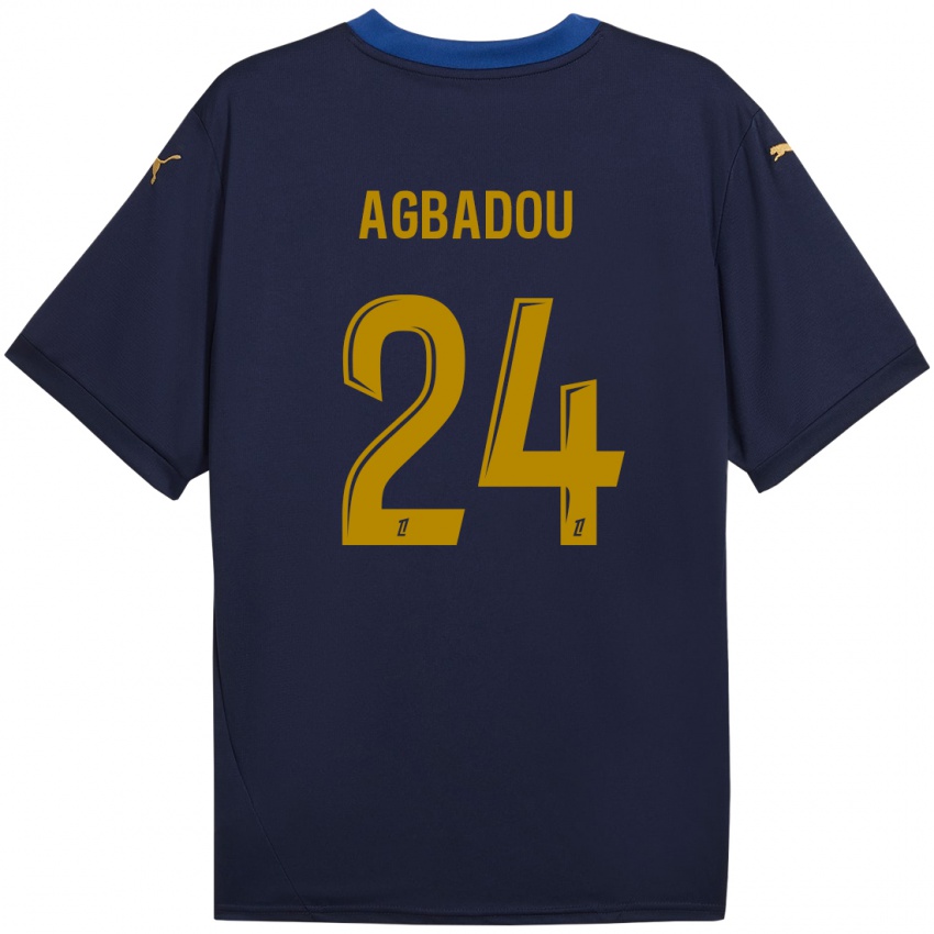 Dames Emmanuel Agbadou #24 Marineblauw Goud Uitshirt Uittenue 2024/25 T-Shirt