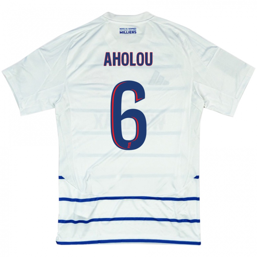 Dames Jean-Eudes Aholou #6 Wit Blauw Uitshirt Uittenue 2024/25 T-Shirt