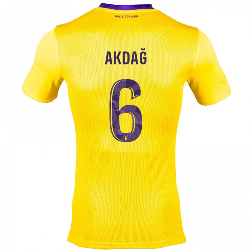 Dames Ümit Akdağ #6 Geel Paars Uitshirt Uittenue 2024/25 T-Shirt