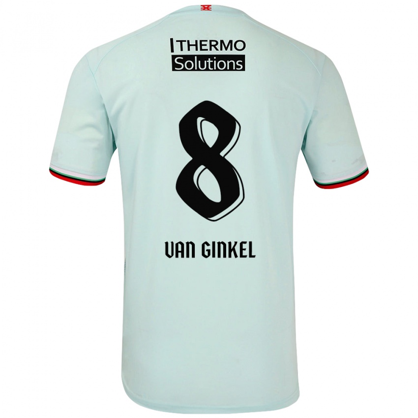 Dames Danique Van Ginkel #8 Lichtgroen Uitshirt Uittenue 2024/25 T-Shirt