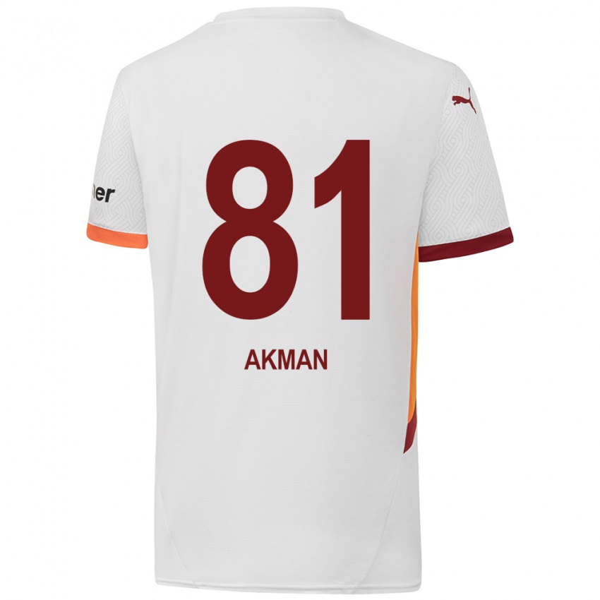 Dames Hamza Akman #81 Wit Geel Rood Uitshirt Uittenue 2024/25 T-Shirt