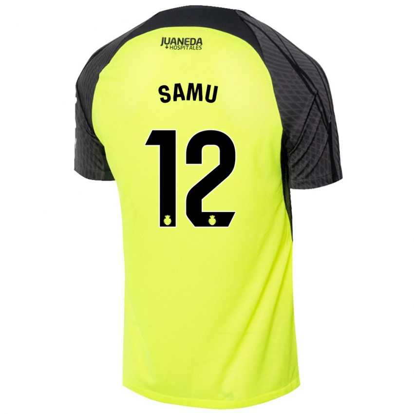 Dames Samú Costa #12 Fluorescerend Groen Zwart Uitshirt Uittenue 2024/25 T-Shirt