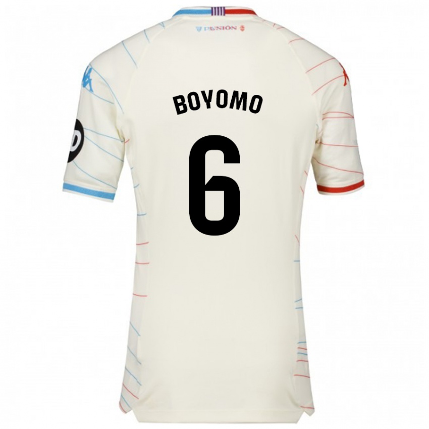 Dames Enzo Boyomo #6 Wit Rood Blauw Uitshirt Uittenue 2024/25 T-Shirt