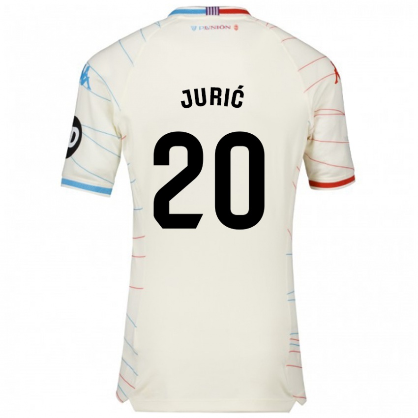 Dames Stanko Juric #20 Wit Rood Blauw Uitshirt Uittenue 2024/25 T-Shirt