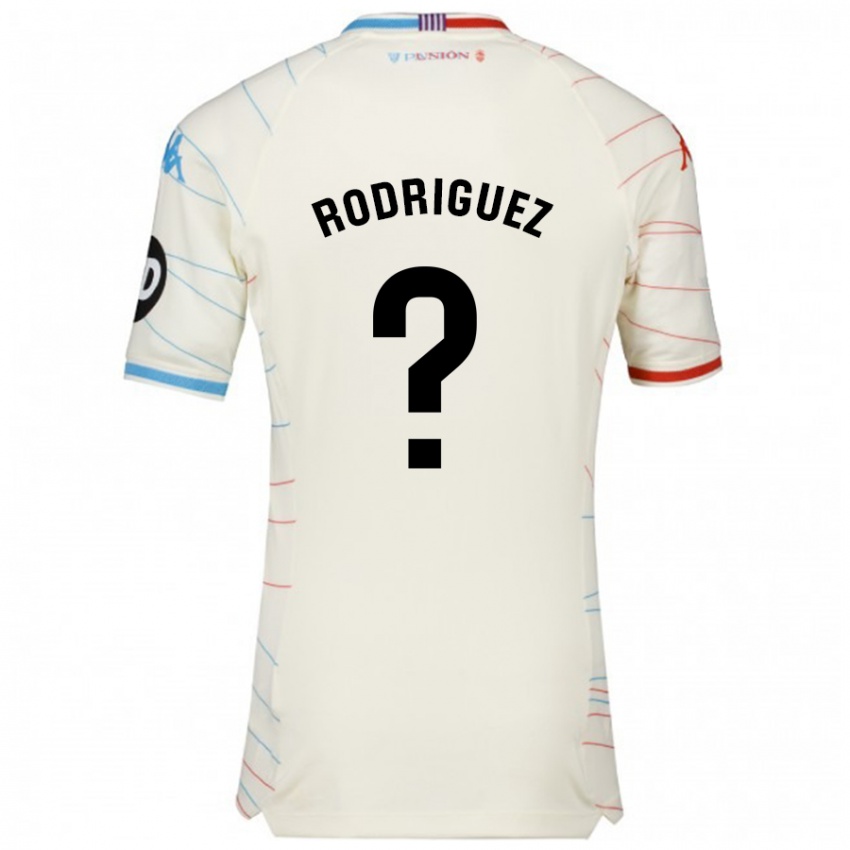 Dames Gabriel Rodríguez #0 Wit Rood Blauw Uitshirt Uittenue 2024/25 T-Shirt