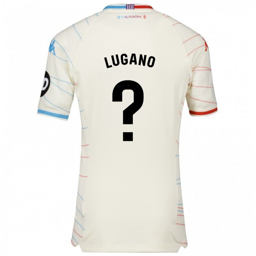 Dames Thiago Lugano #0 Wit Rood Blauw Uitshirt Uittenue 2024/25 T-Shirt