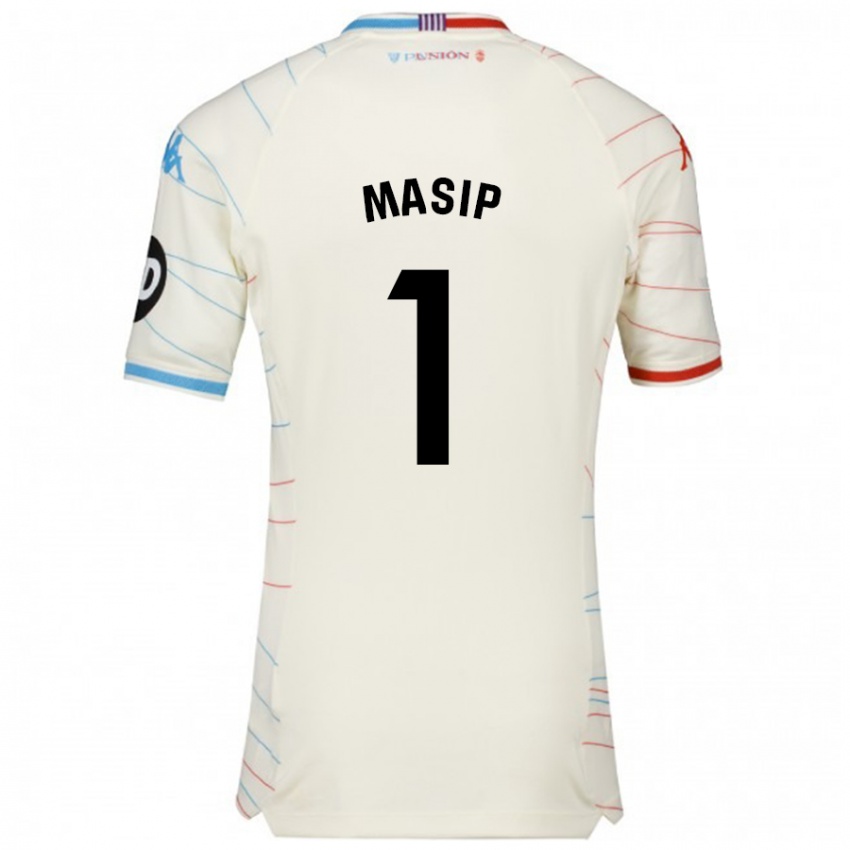 Dames Jordi Masip #1 Wit Rood Blauw Uitshirt Uittenue 2024/25 T-Shirt