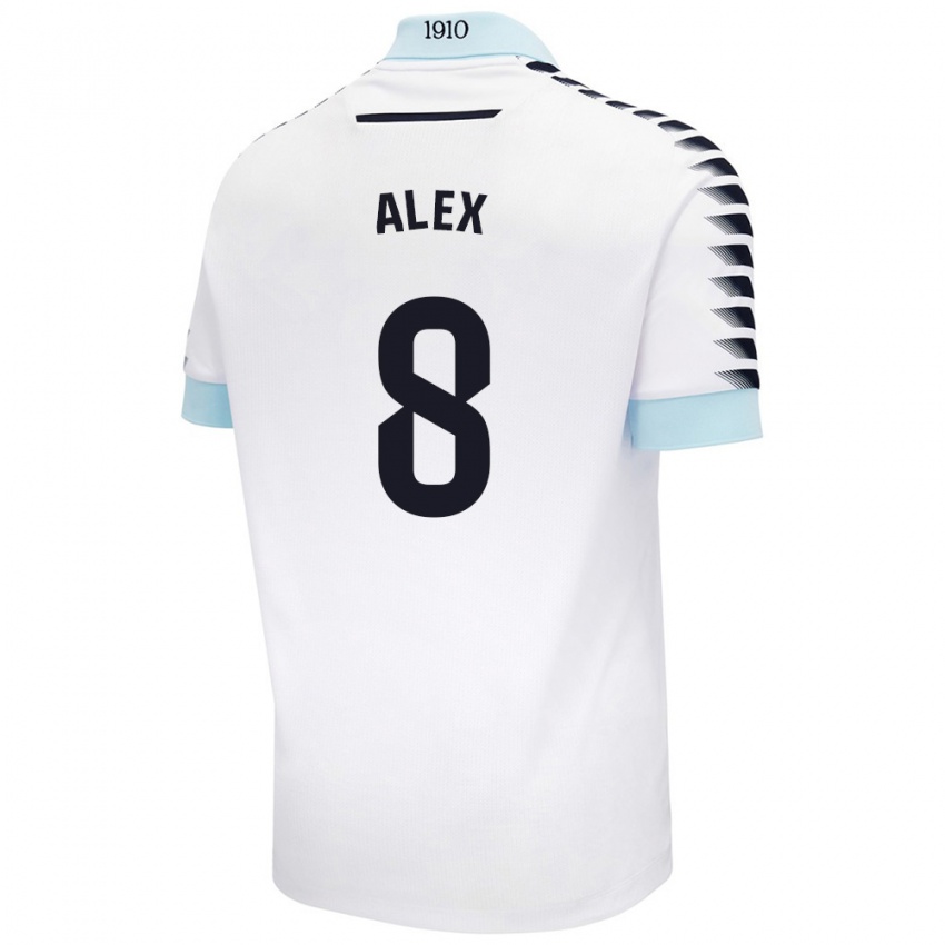 Dames Álex Fernández #8 Wit Blauw Uitshirt Uittenue 2024/25 T-Shirt