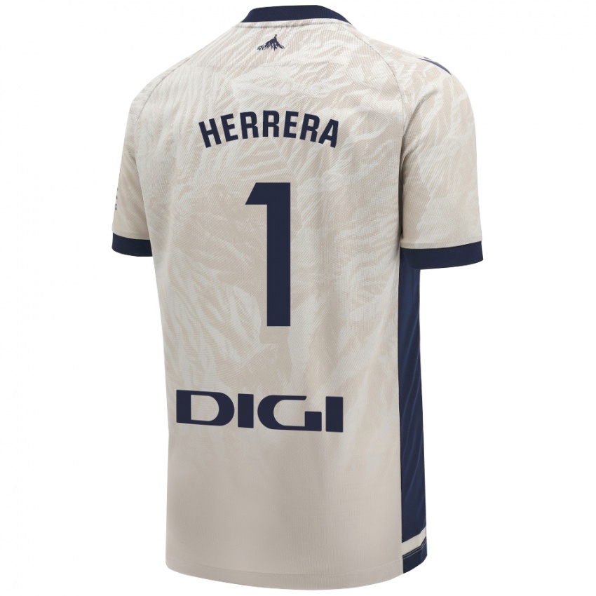 Dames Sergio Herrera #1 Lichtgrijs Uitshirt Uittenue 2024/25 T-Shirt