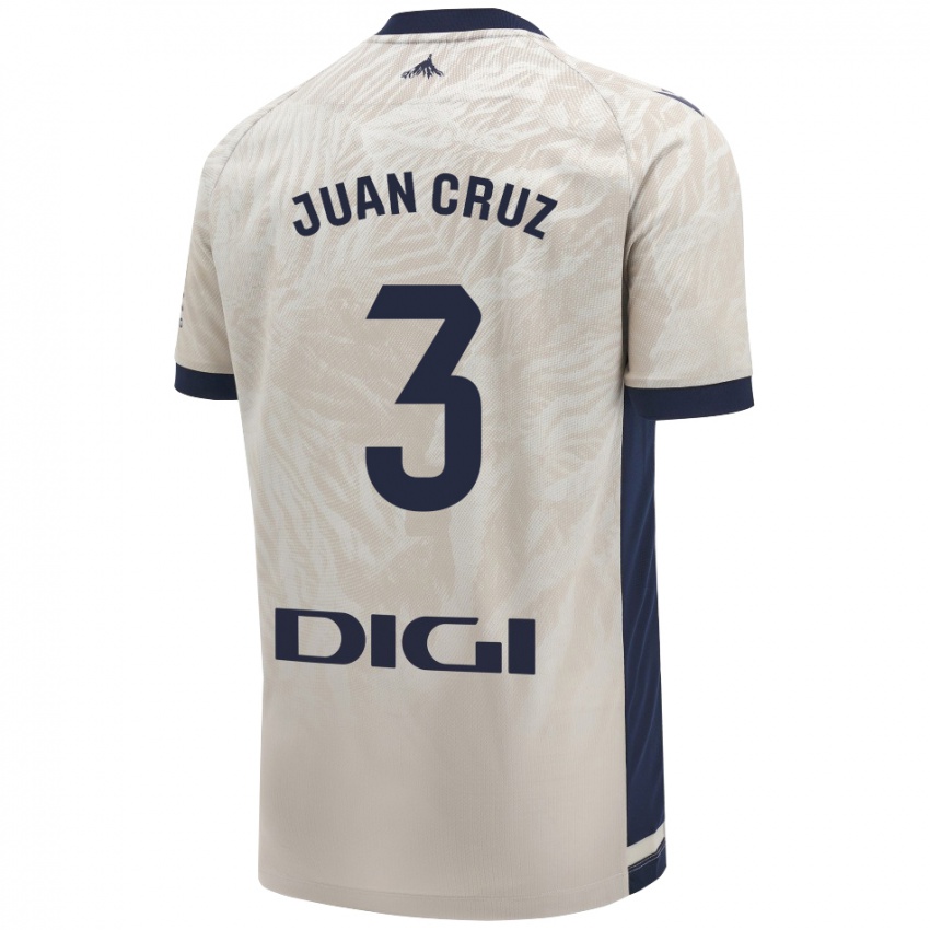 Dames Juan Cruz #3 Lichtgrijs Uitshirt Uittenue 2024/25 T-Shirt