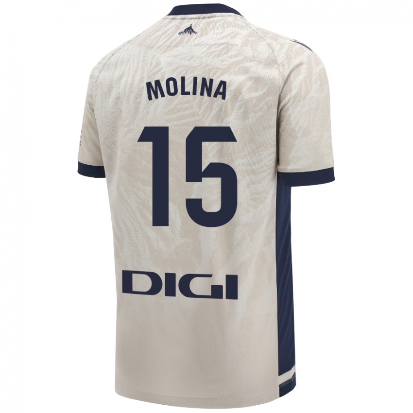 Dames Guillem Molina #15 Lichtgrijs Uitshirt Uittenue 2024/25 T-Shirt