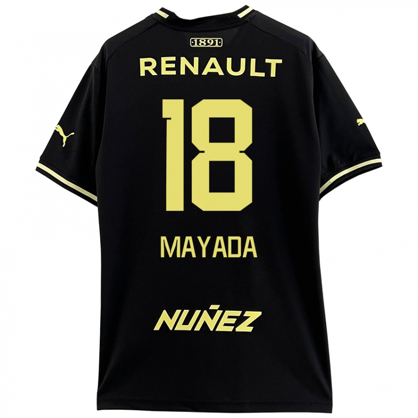 Dames Camilo Mayada #18 Zwart Geel Uitshirt Uittenue 2024/25 T-Shirt