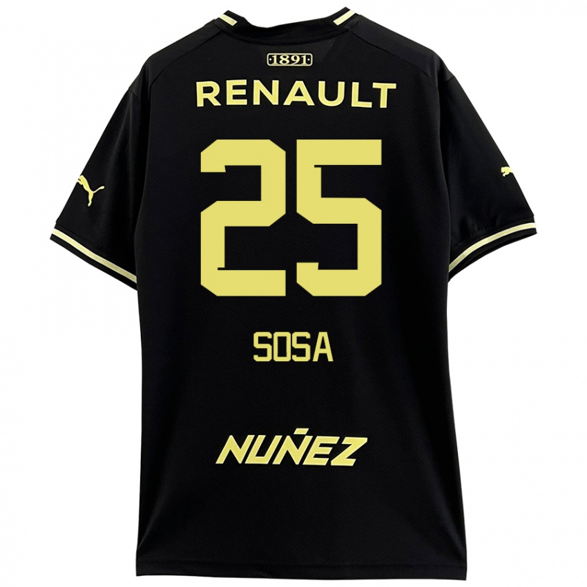 Dames Ignacio Sosa #25 Zwart Geel Uitshirt Uittenue 2024/25 T-Shirt