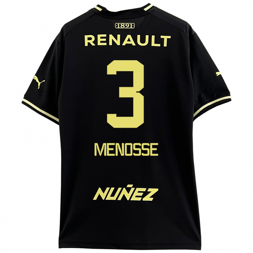 Dames Hernán Menosse #3 Zwart Geel Uitshirt Uittenue 2024/25 T-Shirt