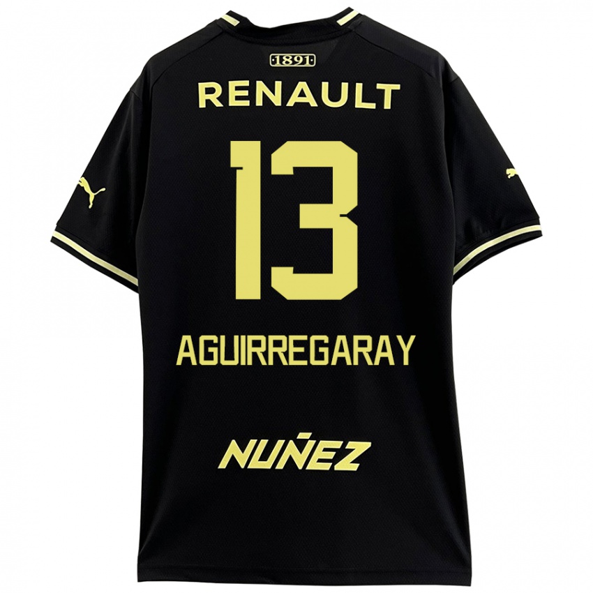 Dames Matías Aguirregaray #13 Zwart Geel Uitshirt Uittenue 2024/25 T-Shirt