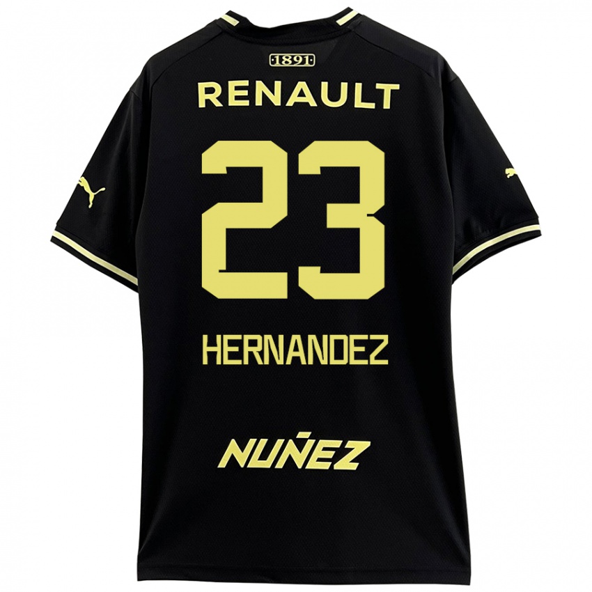 Dames Abel Hernandez #23 Zwart Geel Uitshirt Uittenue 2024/25 T-Shirt