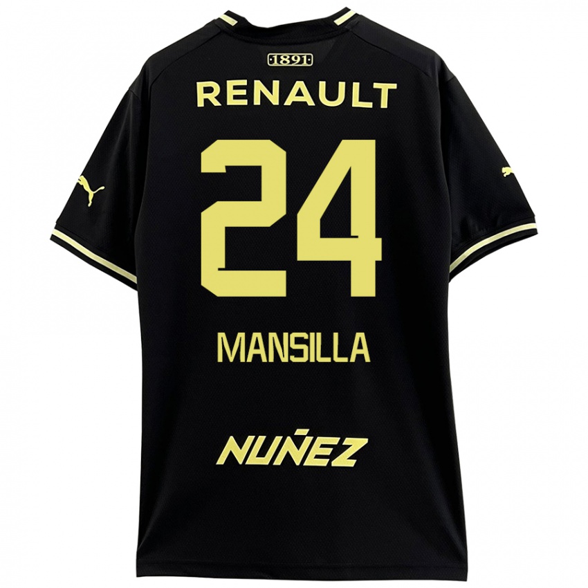 Dames Brian Mansilla #24 Zwart Geel Uitshirt Uittenue 2024/25 T-Shirt